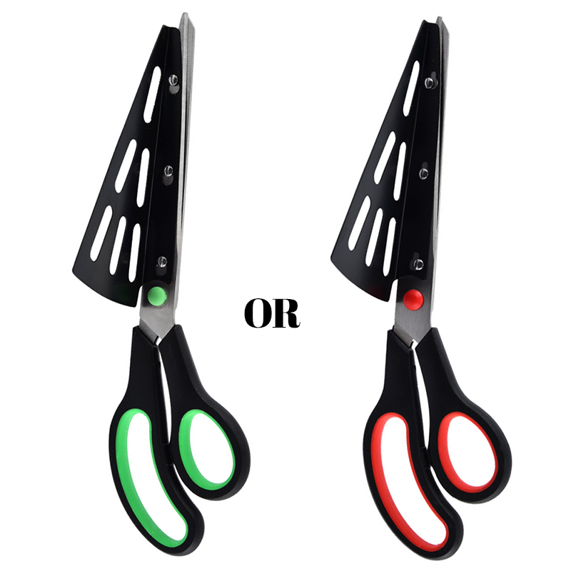 2-in-1 abnehmbarer Scheren-Pizzaschneider aus Edelstahl