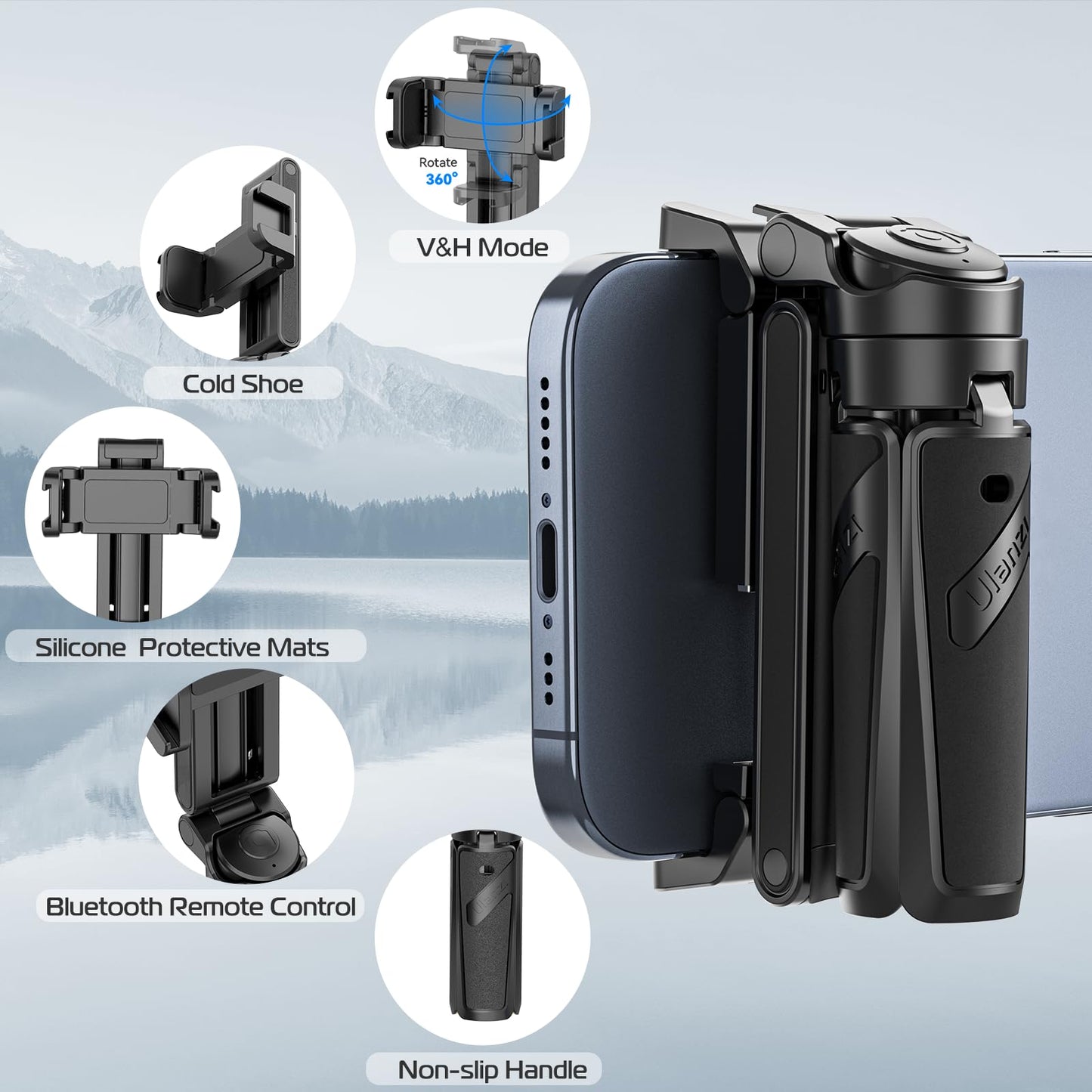 💥📱✨Ausziehbares Selfie Stick Stativ im Taschenformat mit abnehmbarer Fernbedienung