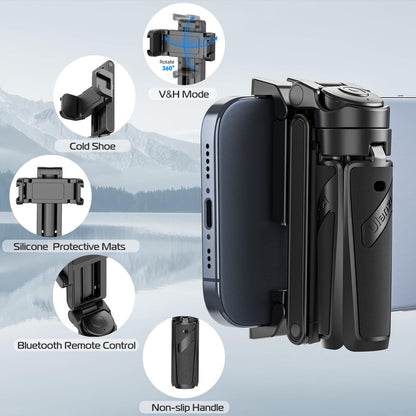 💥📱✨Ausziehbares Selfie Stick Stativ im Taschenformat mit abnehmbarer Fernbedienung