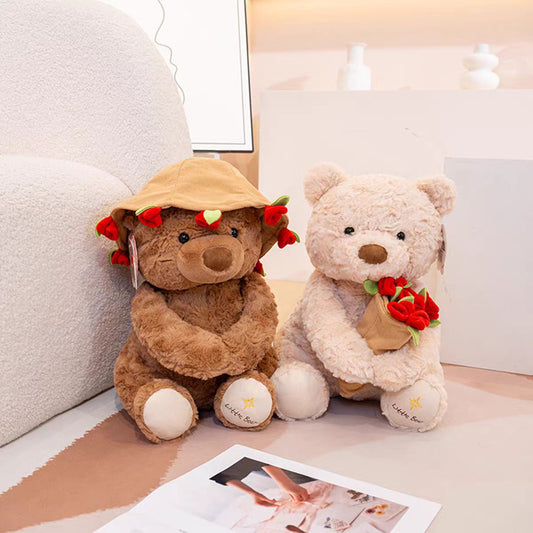 Rose Teddy Bear – Teddybär mit Rosenstrauß Geschenk