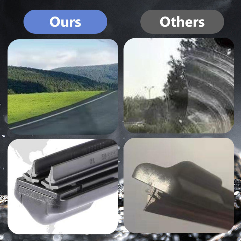 💦🚗Multifunktionaler, knochloser Doppellippenwischer aus Gummi