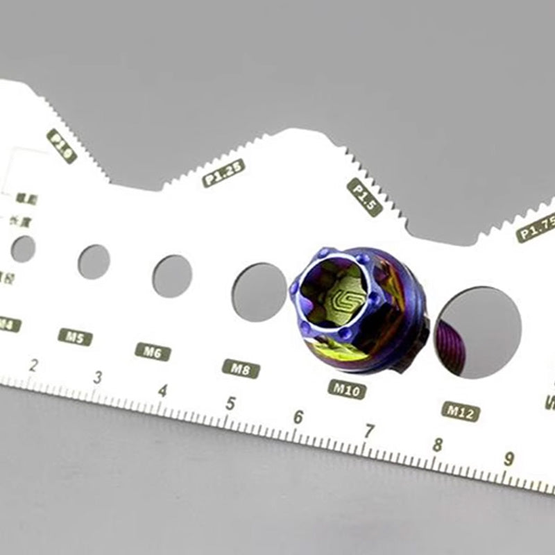 Zweiseitige Schrauben-Messkarte (Edelstahl)