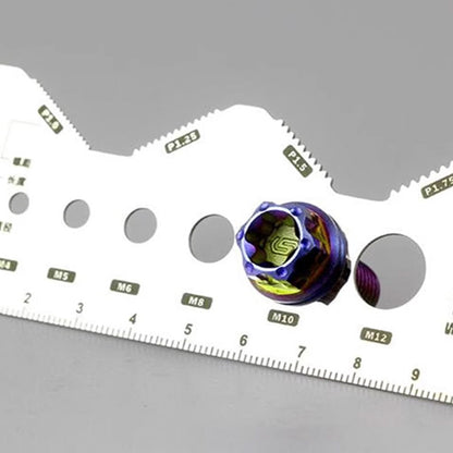 Zweiseitige Schrauben-Messkarte (Edelstahl)