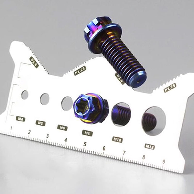 Zweiseitige Schrauben-Messkarte (Edelstahl)