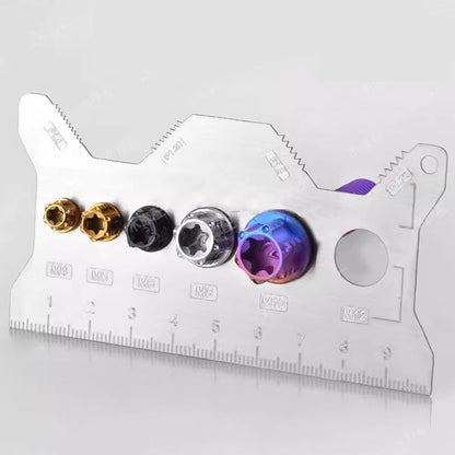 Zweiseitige Schrauben-Messkarte (Edelstahl)