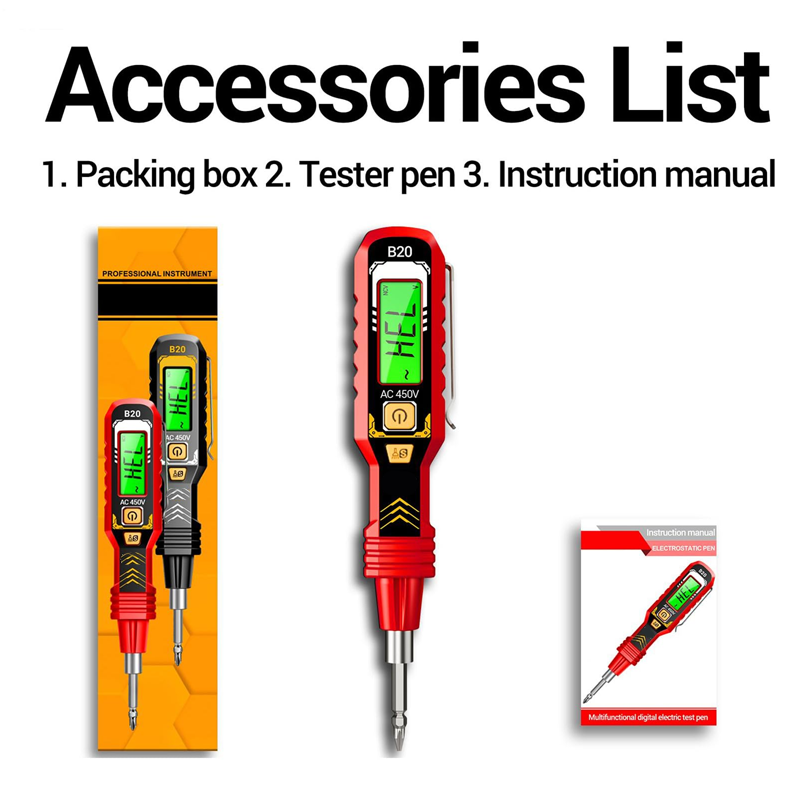 ⏳Begrenzte Zeit 50% Rabatt💥Berührungsloser Spannungsprüfer mit LCD-Anzeige