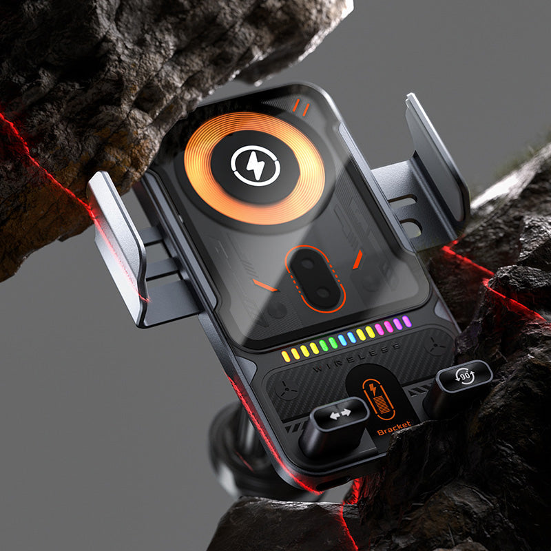 📱Intelligente 2-in-1 Auto-Drehbare Handyhalterung & Kabelloses Ladegerät⚡