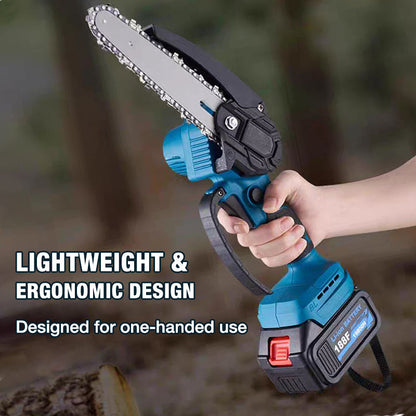 6-Zoll-Akku-Mini-Kettensäge mit 2 Batterien