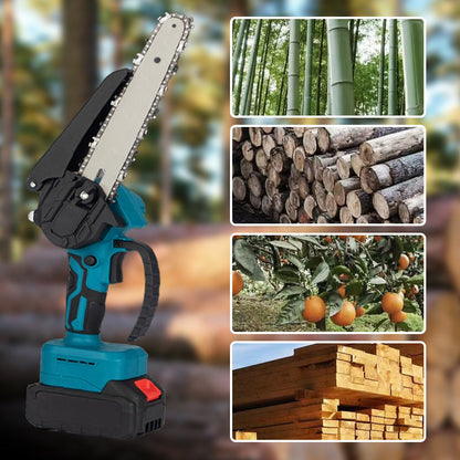 6-Zoll-Akku-Mini-Kettensäge mit 2 Batterien