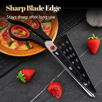 2-in-1 abnehmbarer Scheren-Pizzaschneider aus Edelstahl