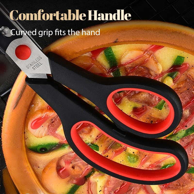 2-in-1 abnehmbarer Scheren-Pizzaschneider aus Edelstahl