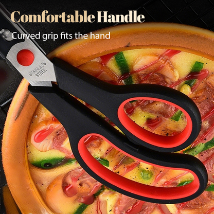 2-in-1 abnehmbarer Scheren-Pizzaschneider aus Edelstahl