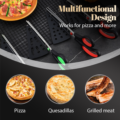 2-in-1 abnehmbarer Scheren-Pizzaschneider aus Edelstahl