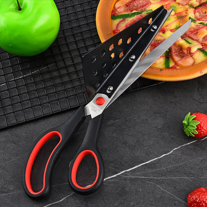 2-in-1 abnehmbarer Scheren-Pizzaschneider aus Edelstahl