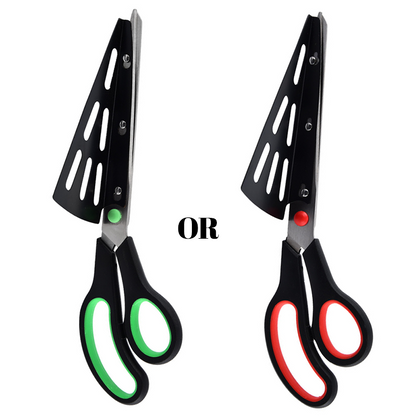 2-in-1 abnehmbarer Scheren-Pizzaschneider aus Edelstahl