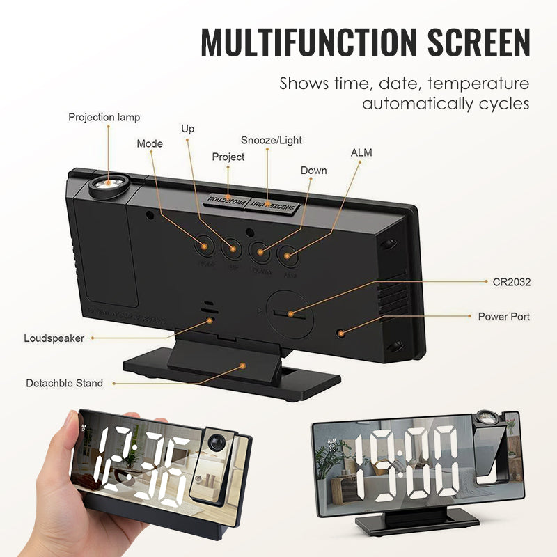 🔥Solange der Vorrat reicht 40 % Rabatt!🎉LED-Spiegelprojektions-Wecker