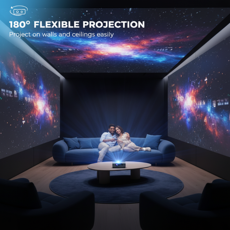 Tragbarer Projektor mit 180° Drehung