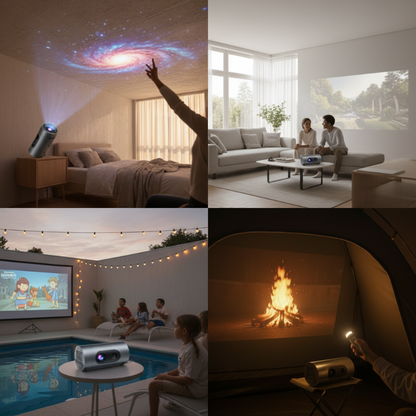 Tragbarer Projektor mit 180° Drehung